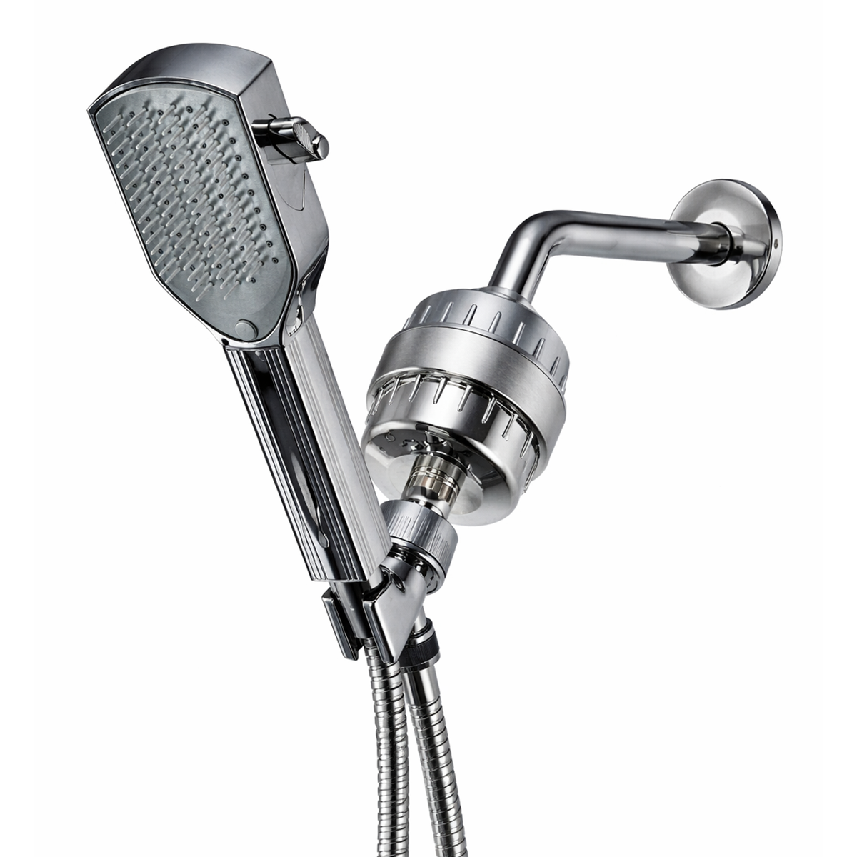 Kit de douche complet avec pomme de douche et peigne démêlant