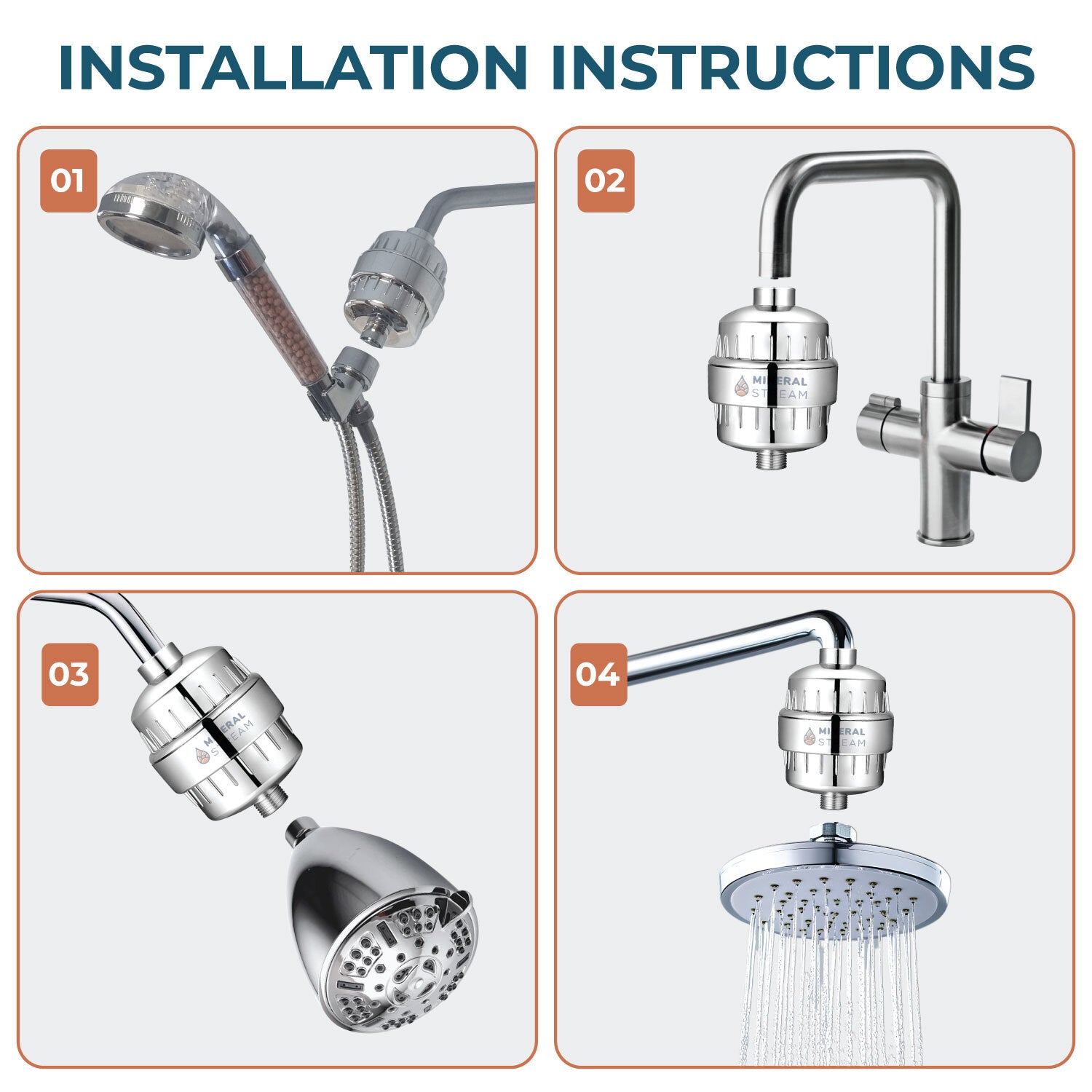 Filtre de douche pour eau dure