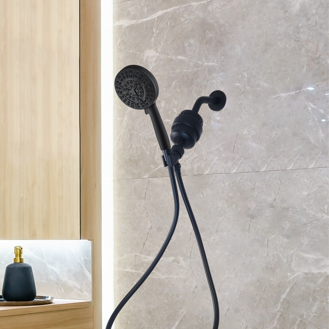 Kit de douche complet avec pomme de douche Luxe 10 modes