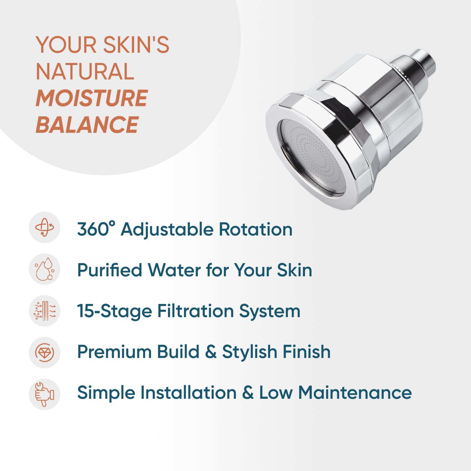 SkinPro - Pomme de douche filtrée la plus avancée
