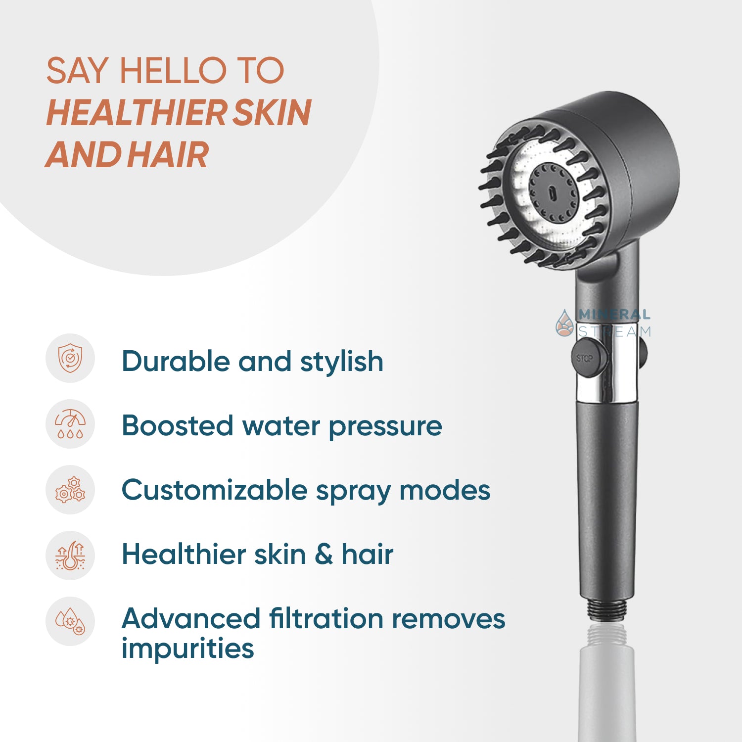 Pommeau de douche massant MineralStream